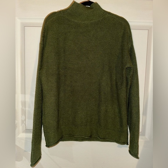 Merokeety women’s green mock neck soft sweater S winter fall cozy - Picture 4 of 7